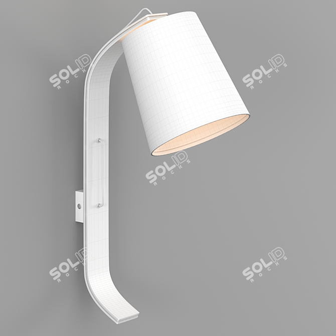 Elegant White Wall Lamp 3D model image 2