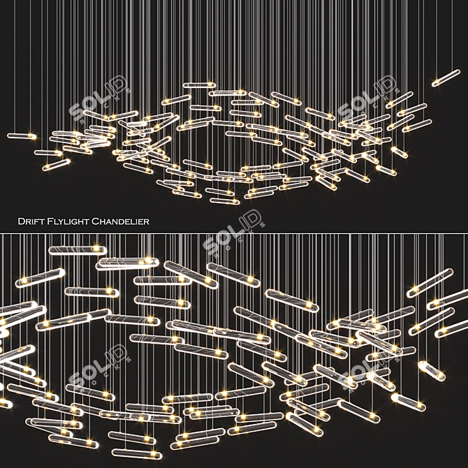 Drift Flylight Chandelier: Modern Elegance 3D model image 1