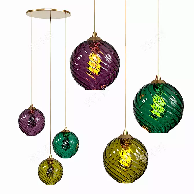 17-Light Pendant: Stylish Illumination 3D model image 1