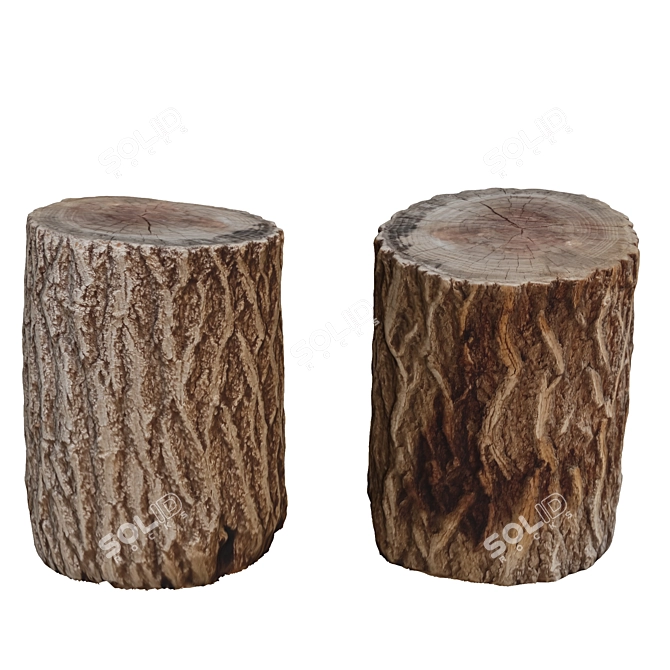 7-Polygon Tree Trunk: Unwrapped 3D model image 1