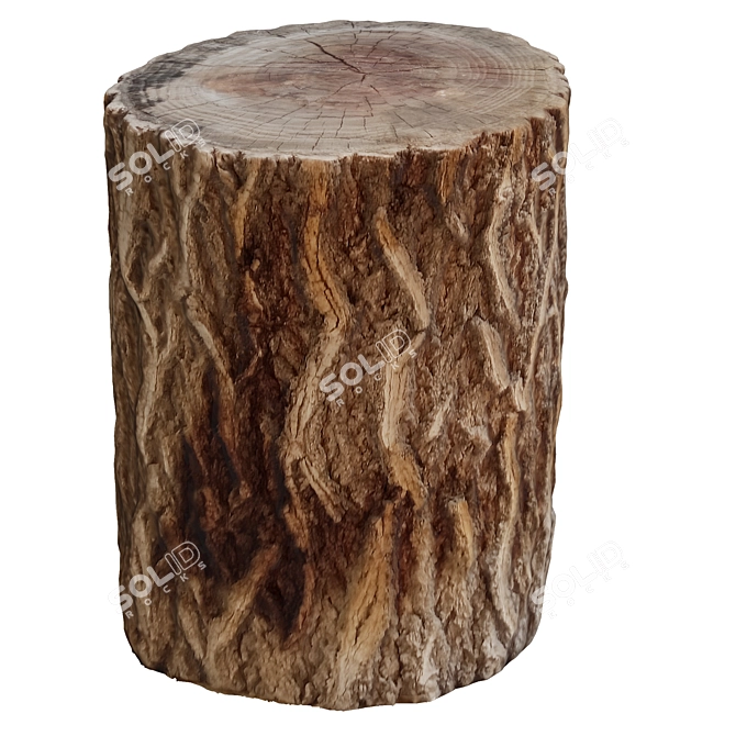 7-Polygon Tree Trunk: Unwrapped 3D model image 2