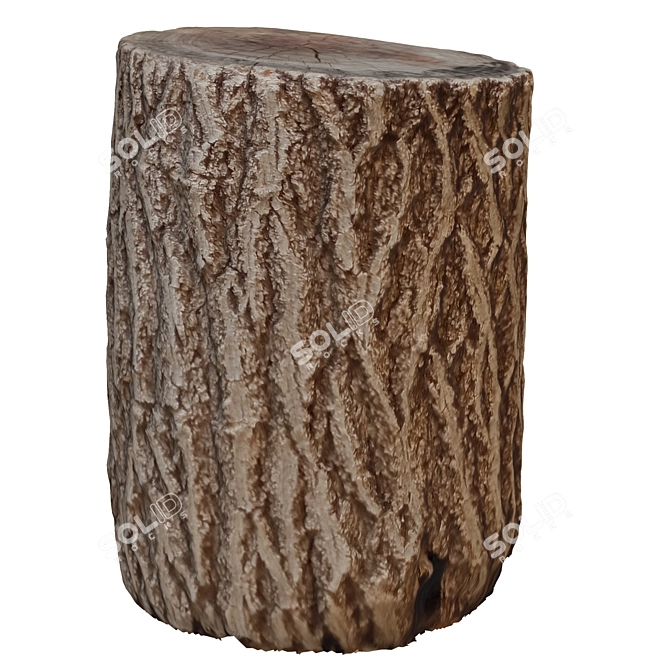 7-Polygon Tree Trunk: Unwrapped 3D model image 3