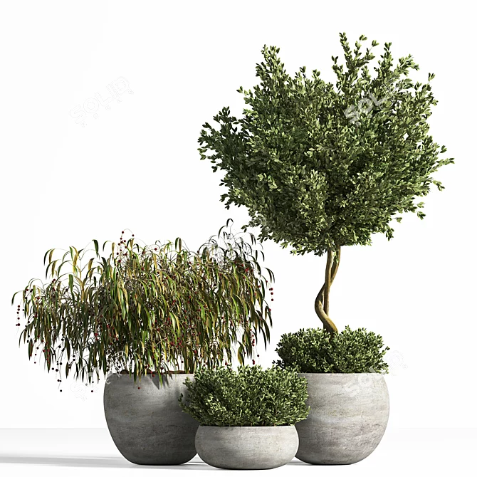 Modern Plant Display Stand 3D model image 1