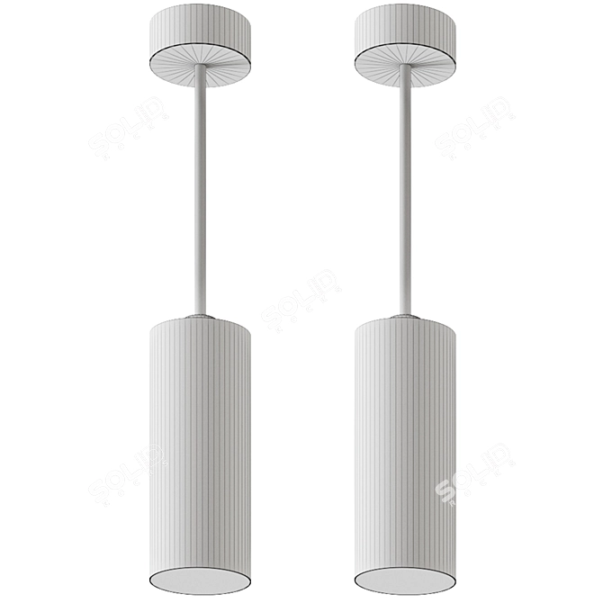 Daisalux Lens LED Pendant: Vibrant Colors, 84mm Diameter 3D model image 2