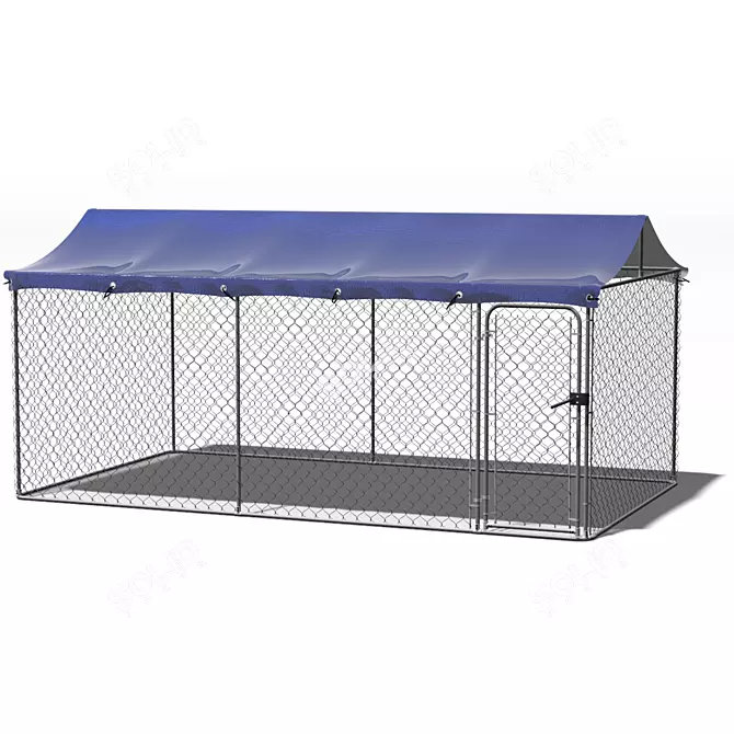 Rugged Mesh Dog Enclosure 3D model image 1