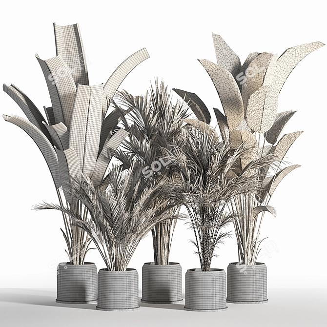 Indoor Oasis: 42-Piece Plant Set 3D model image 6