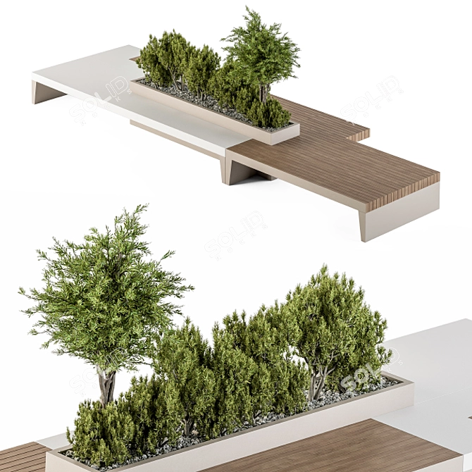 Urban Garden Bench: Set of 20 3D model image 2