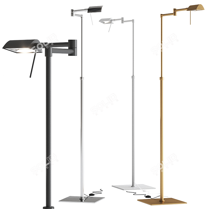 Sleek Metal Floor Lamp: Aromas del Campo 3D model image 1