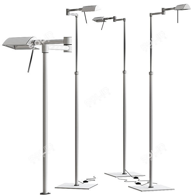 Sleek Metal Floor Lamp: Aromas del Campo 3D model image 2