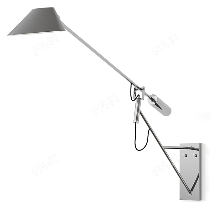 COHEN Adjustable Wall Lamp: Sleek Design, Multi-Color Options 3D model image 4