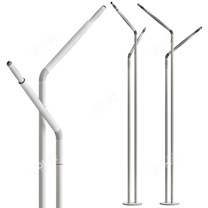 Modern Open Mic Floor Lamp 3D model image 2