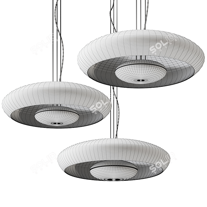 Modern Corona Pendant Lamp 3D model image 2