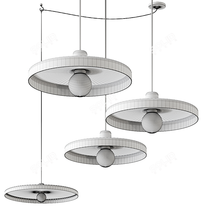 Modern Disk Pendant Lamp 3D model image 2