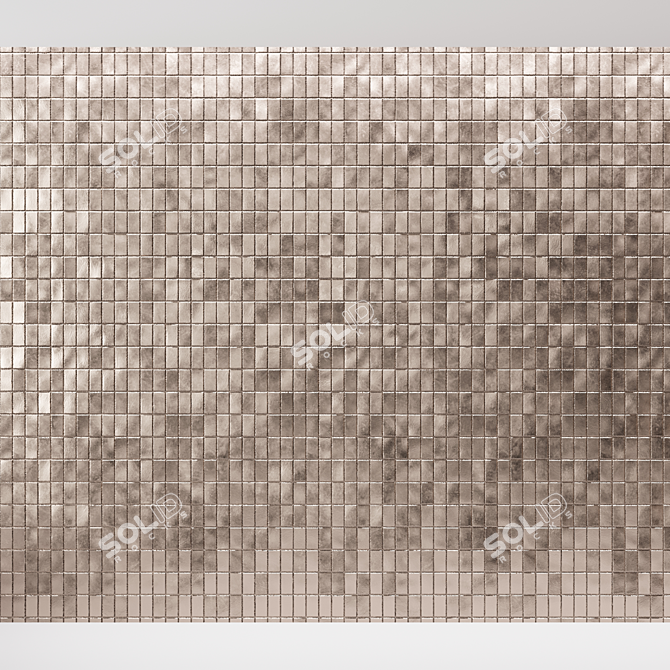 Golden Tile PBR Material - Seamless Textures 8192x8192 3D model image 2