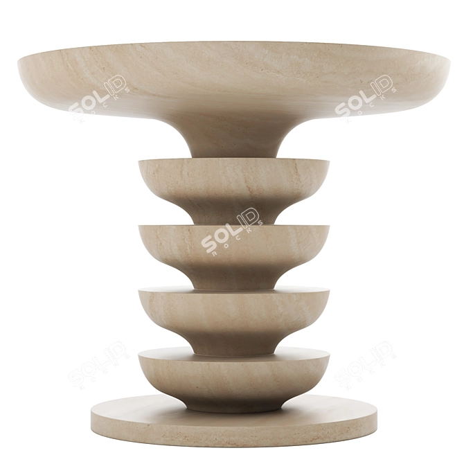 Pimar Ondulation - Lecce Stone Garden Table 3D model image 2