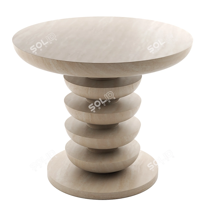 Pimar Ondulation - Lecce Stone Garden Table 3D model image 3