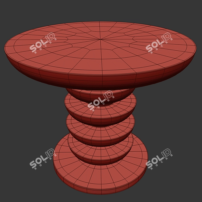 Pimar Ondulation - Lecce Stone Garden Table 3D model image 5