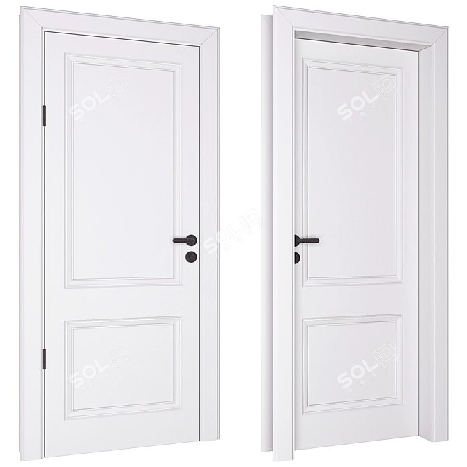 Elegant Classic Door - 02 3D model image 1