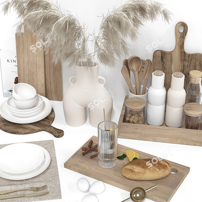 Kitchen Decor Set 21 - Stylish & Functional 3D model image 6