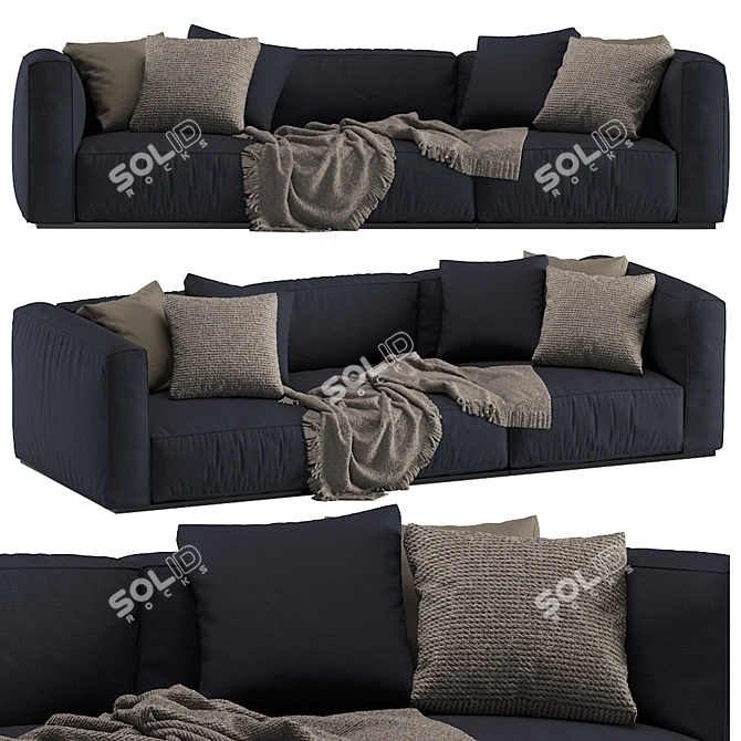 Elegant Shangai Sofa by Poliform 3D model image 1