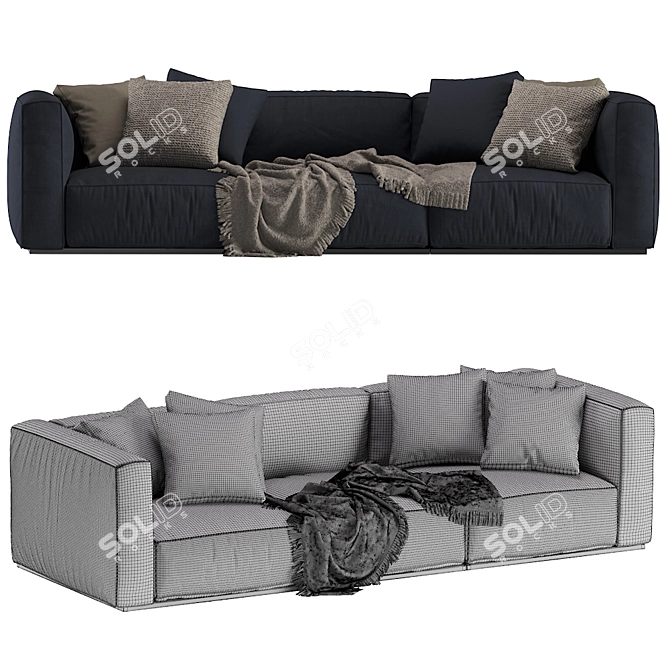 Elegant Shangai Sofa by Poliform 3D model image 7