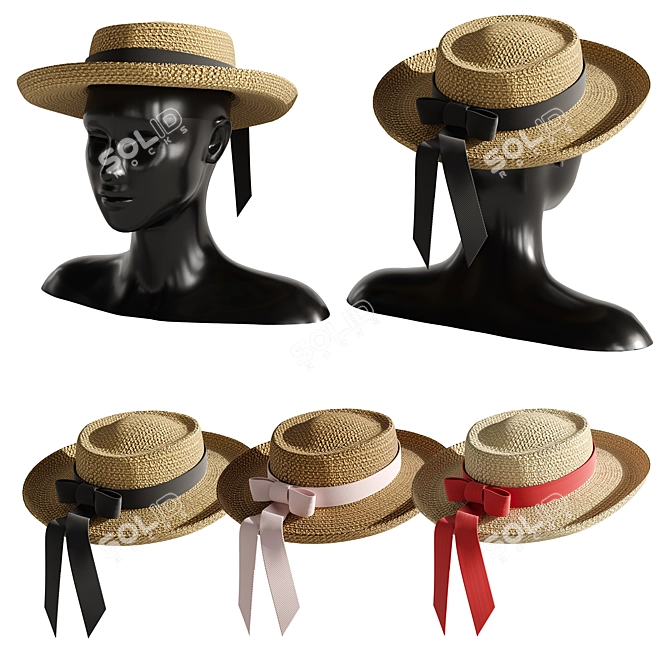 Fashionable Woman Hat 4 3D model image 1