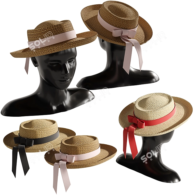 Fashionable Woman Hat 4 3D model image 2