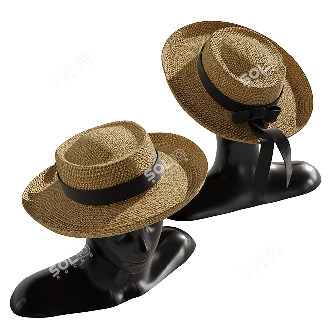 Fashionable Woman Hat 4 3D model image 5
