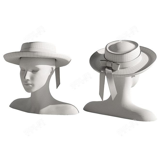 Fashionable Woman Hat 4 3D model image 6