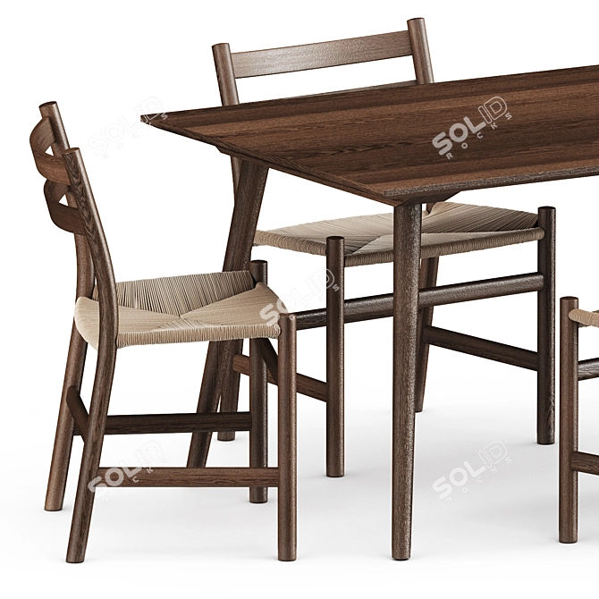 Scandinavian Design CH46 & CH47 Chairs + In Between Sk5 Table 3D model image 2