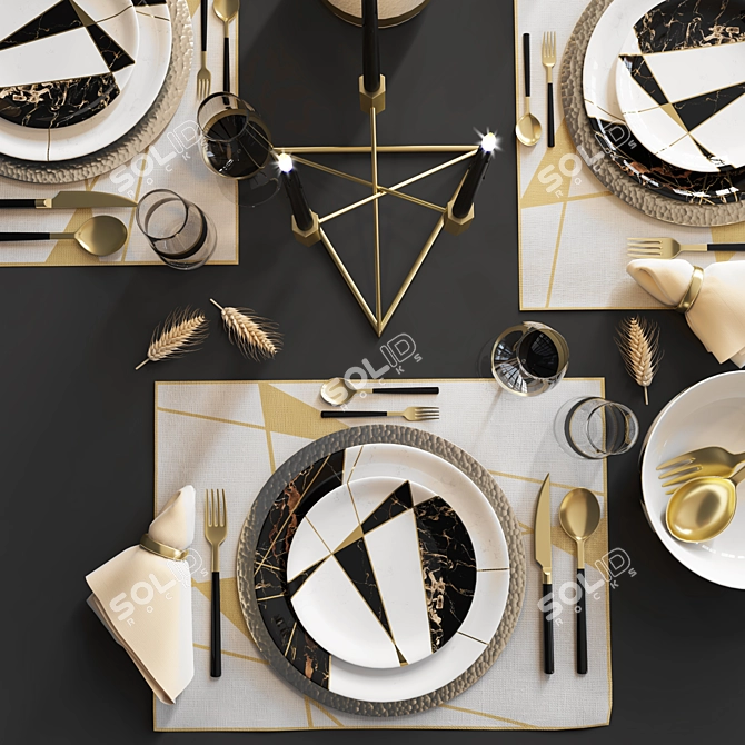 Elegant Table Setting Kit 3D model image 2