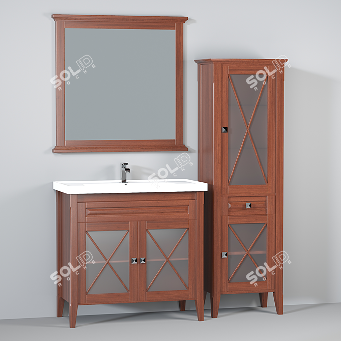 OPADIRIS Palermo 90: Elegant Bathroom Furniture Set 3D model image 3