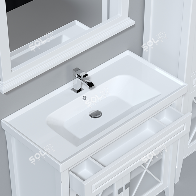 OPADIRIS Palermo 90: Elegant Bathroom Furniture Set 3D model image 5