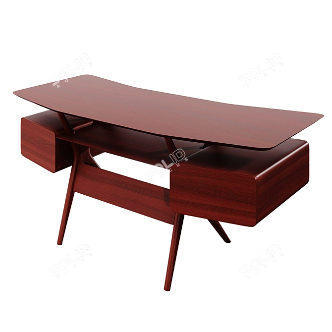 Retro Italian SILVIO CAVATORTA Worktable 3D model image 2