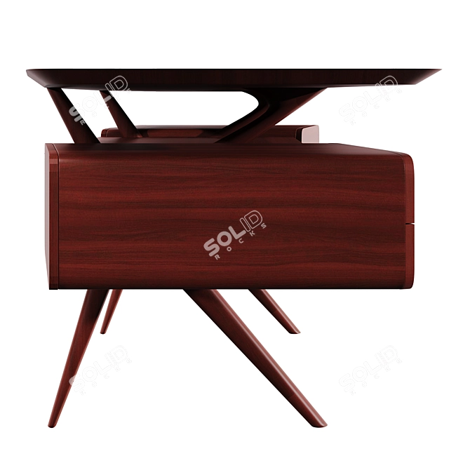 Retro Italian SILVIO CAVATORTA Worktable 3D model image 3