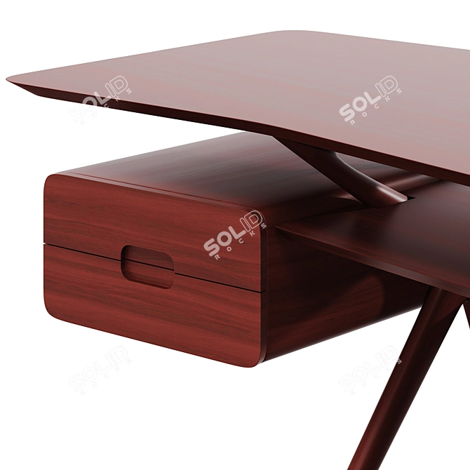 Retro Italian SILVIO CAVATORTA Worktable 3D model image 4