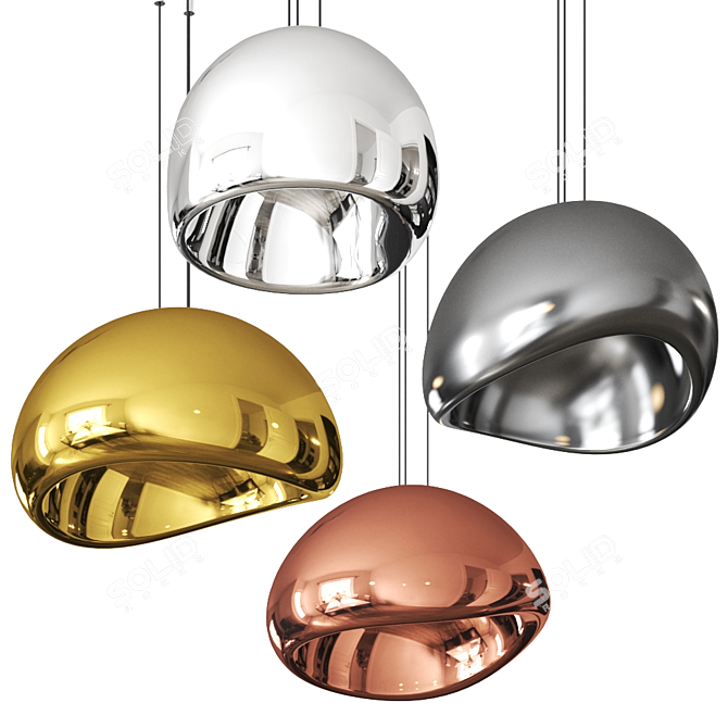 AUSUM Pendant Lamp: Modern Elegance in 4 Colors 3D model image 1