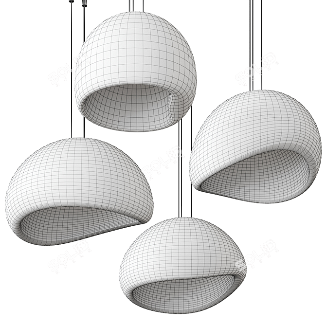 AUSUM Pendant Lamp: Modern Elegance in 4 Colors 3D model image 2