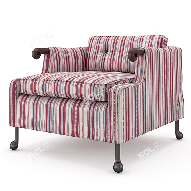 BDDW Abel: Sophisticated Club Chair 3D model image 1