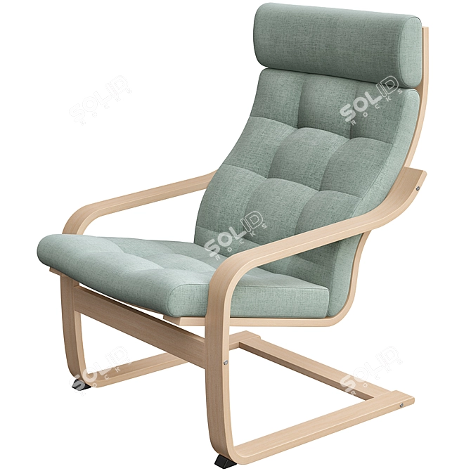Poäng Light Green Chair: Modern Comfort for Your Home 3D model image 1
