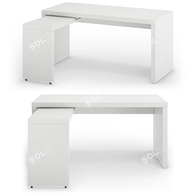 IKEA Set of 2 Desks: MALM, MICKE, VEBJÖRN 3D model image 4