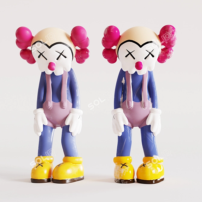 Kaws Clown Figurine: Limited Edition 3D model image 1