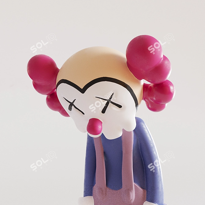 Kaws Clown Figurine: Limited Edition 3D model image 4