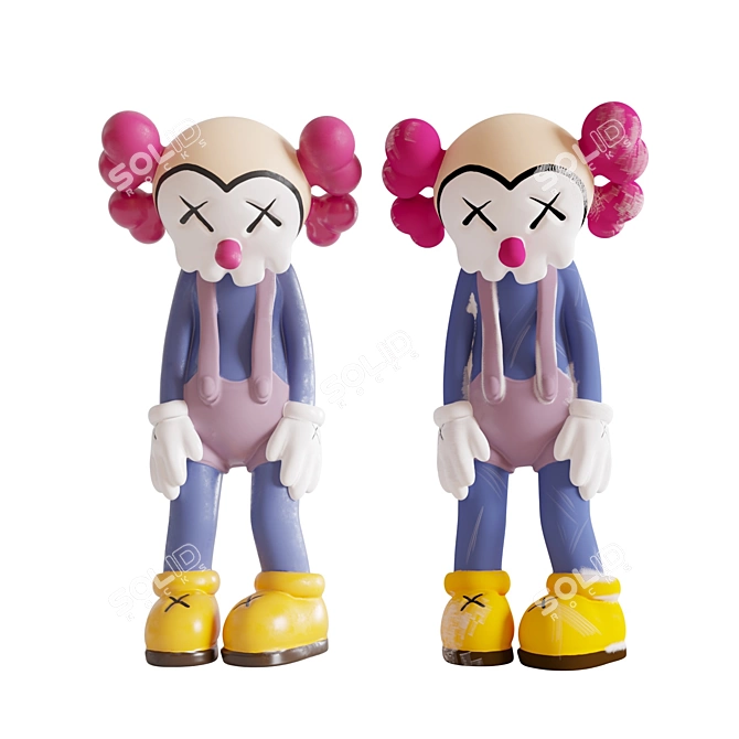 Kaws Clown Figurine: Limited Edition 3D model image 5