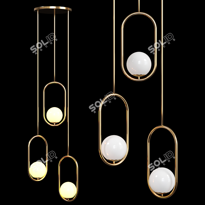 Elegant 18-inch Pendant Light 3D model image 1