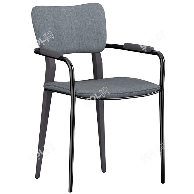 Elegant Ebony Klee Dining Chair 3D model image 3