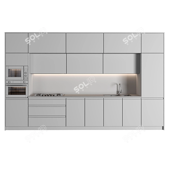 Modern Modular Kitchen: High-Quality 3D Model 3D model image 5