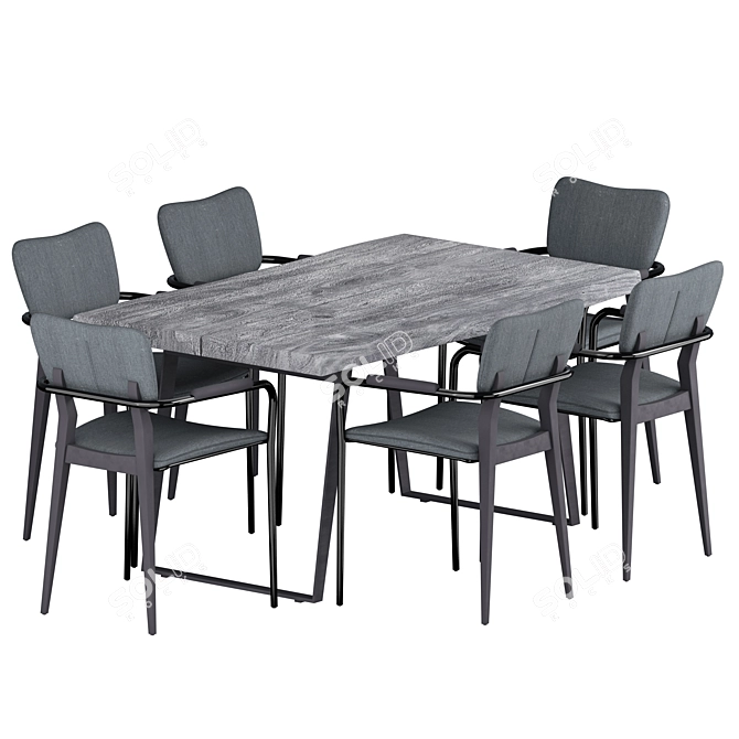 Elegant Klee Dining Set 3D model image 1