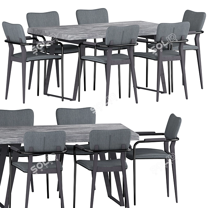 Elegant Klee Dining Set 3D model image 2