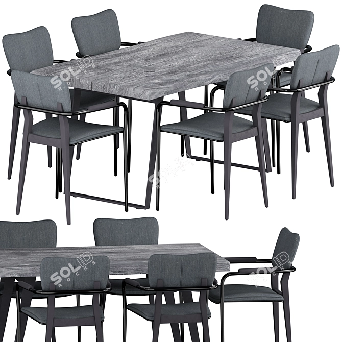 Elegant Klee Dining Set 3D model image 7